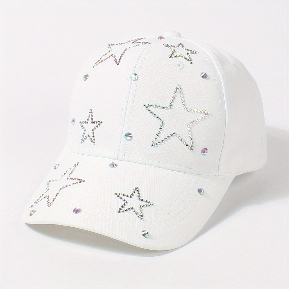 Rhinestone Pentagram Baseball Cap Adjustable Dad Hat
