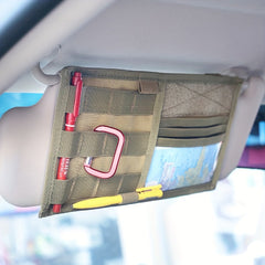 1pc Car MOLLE Visor Organizer Storage Holder Pouch Bag