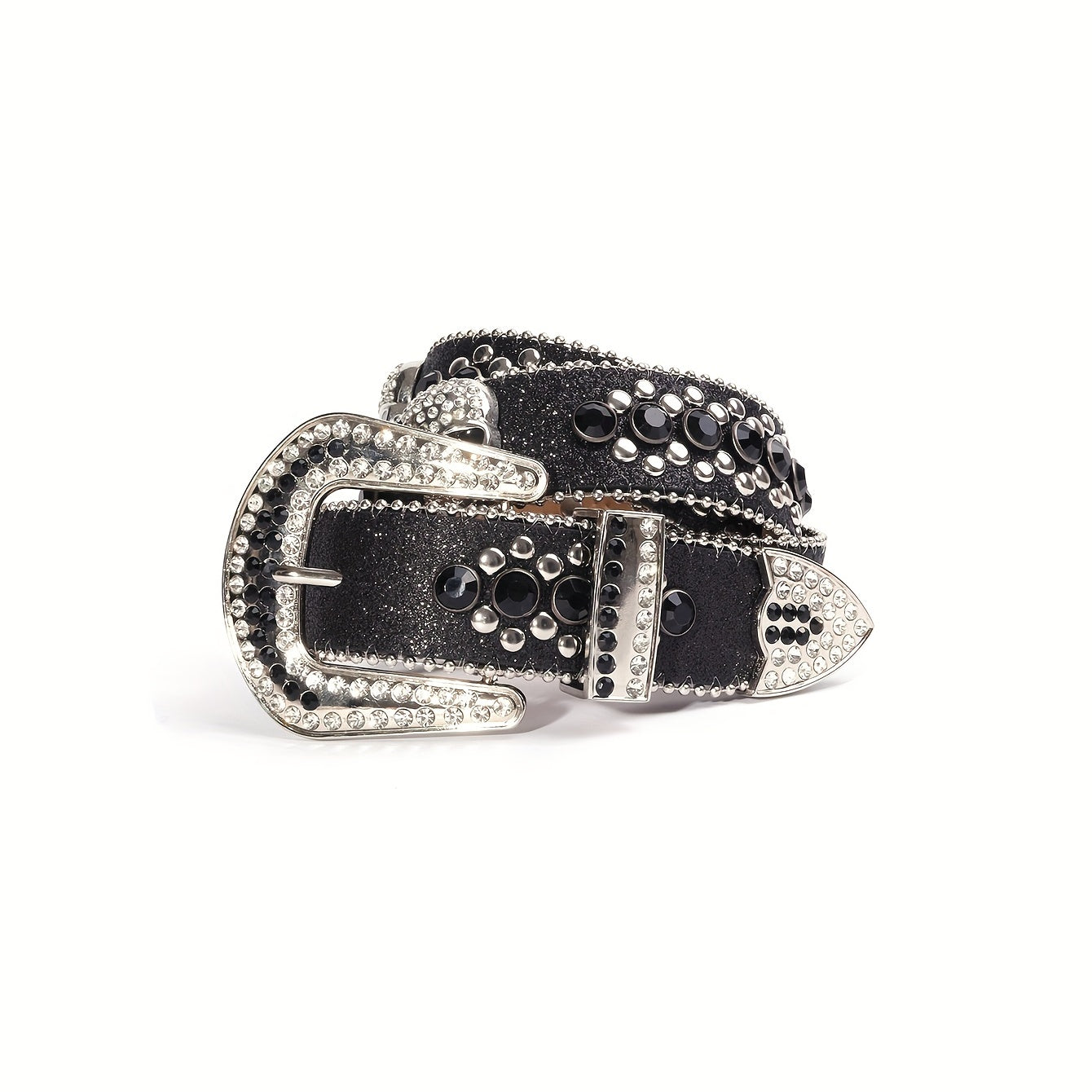 Skull Head Rivet Leather Belt for Jeans Pants