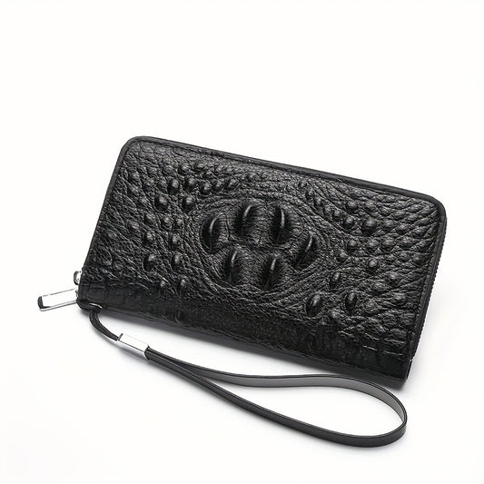 Men's Crocodile Pattern Clutch Bag Business Zipper Purse