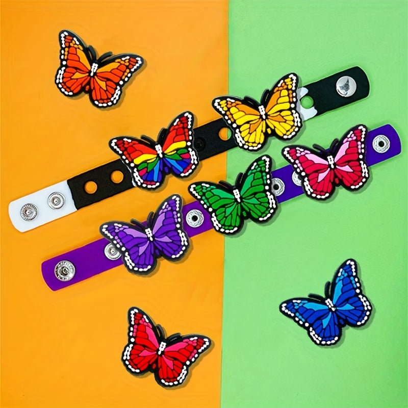 16pcs Flower Butterfly Shoe Charms For Crocs Shoes Women PVC Decorations