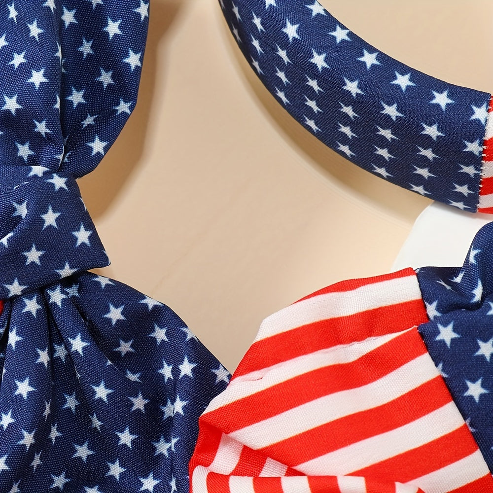 American Flag Hair Accessories Head Hoop Sweet Bow Clip Striped Star Scrunchies