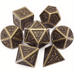 7pcs Metal Dice Set for Boards and Clubs - Retro Design - Christmas Gift