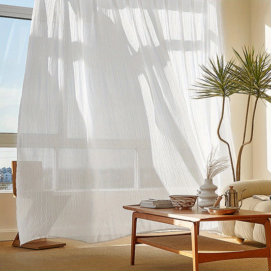 Sheer Curtain with Rod Pocket for Home Decor