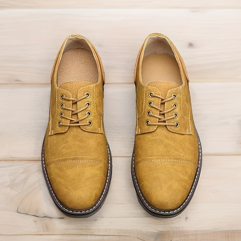 Men's Derby Shoes PU Leather Lace up Front Outdoor Dress Shoes