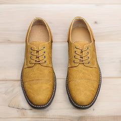 Men's Derby Shoes PU Leather Lace up Front Outdoor Dress Shoes