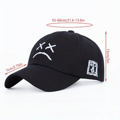 Crying Face Embroidery Baseball Cap Hip Hop Unisex Couple Sun Hats Adjustable