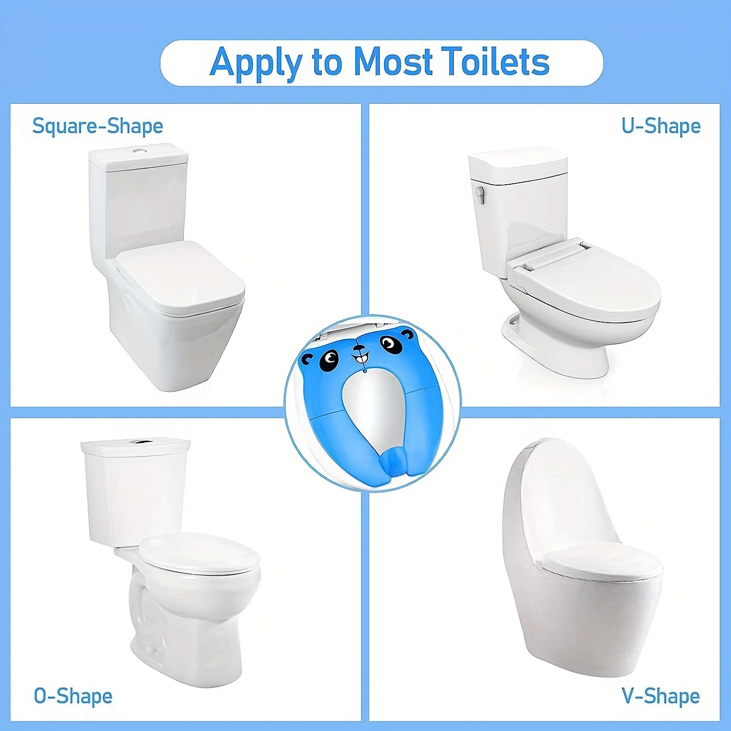 Kids Foldable Toilet Training Seat w/ Anti Slip Pads & Carry Bag