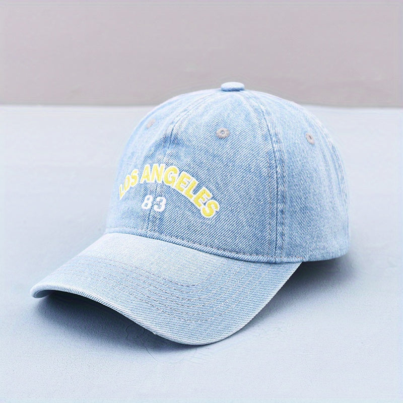 LA Denim Washed Distressed Baseball Cap