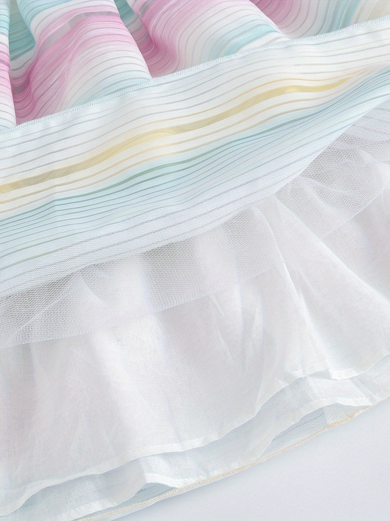 Girls' Rainbow Sleeveless Dress Party Holiday Outing Kids Clothing