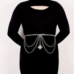  Bee Pendant Waist Chain Silvery Metal Layer Metal Belly Chain
