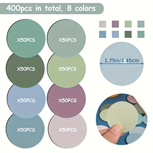 100pcs Round Transparent Sticky Notes, 8 Colors, Morandi Clear Sticky Tabs