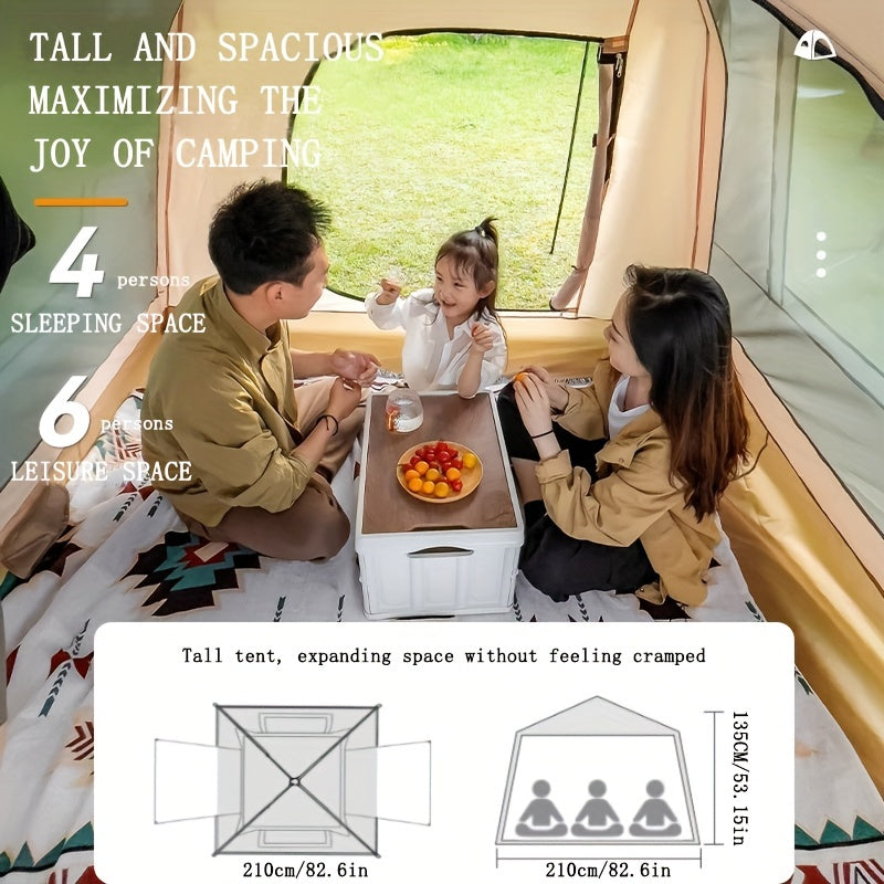 Quick Opening Tunnel Tent Rainproof Windproof Outdoor Camping