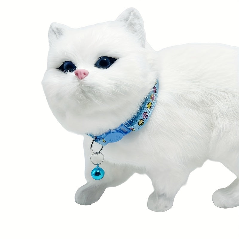 6pcs Cat Collar Set Safety Quick Release With Bells Perfect Pet Accessories