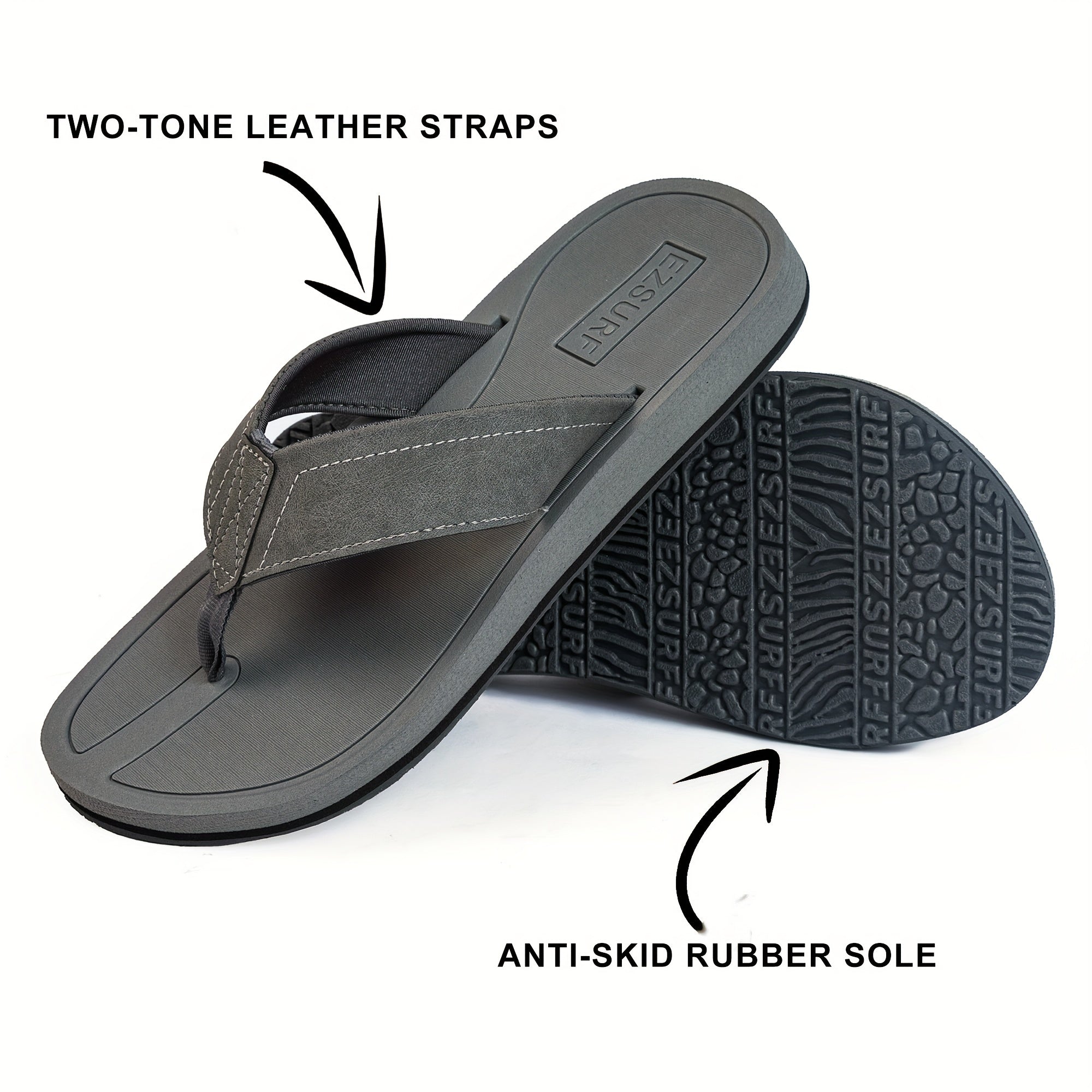 Men's Arch Support Flip Flops Lightweight Comfortable Non Slip Thong Sandals