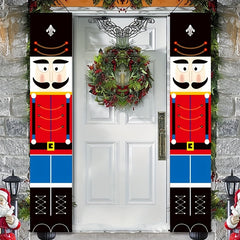 Nutcracker Banner Soldier Model Porch Sign Christmas Decoration