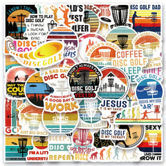 63pcs Waterproof Disc Golf Vinyl Stickers for Water Bottle Laptop Skate