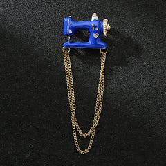 Sewing Machine Tassel Brooch Men's Chain Suit Personality Accessories