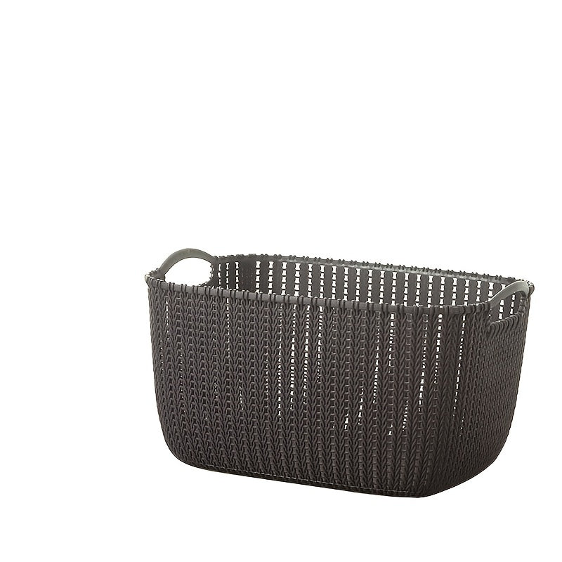 1pc Rattan Woven Basket Desktop Storage Basket Household Organizer