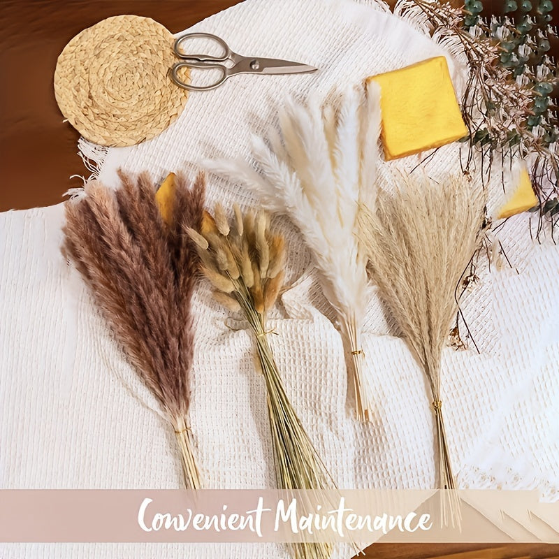 60pcs Natural Brown Pampas Floral for Boho Home Decor