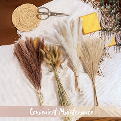 60pcs Natural Brown Pampas Floral for Boho Home Decor