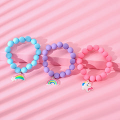 3pcs Unicorn Rainbow Bracelet Set Kids Accessories