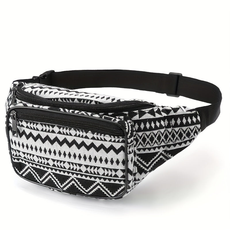 Ethnic Style Fabric Fanny Pack Women's Geo Pattern Waist Bag