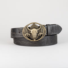 Men's Bull Head Pattern Buckle Belt Husband Boyfriends Birthday