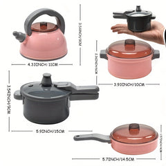 Dreamy Pink Mini Kitchen Toys Pretend Playset for Cooking Skills