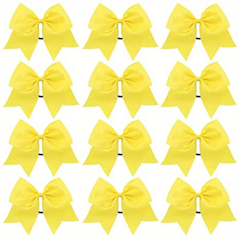 12 Pcs Large Hair Bow Accessories for Girls Ponytail Holder