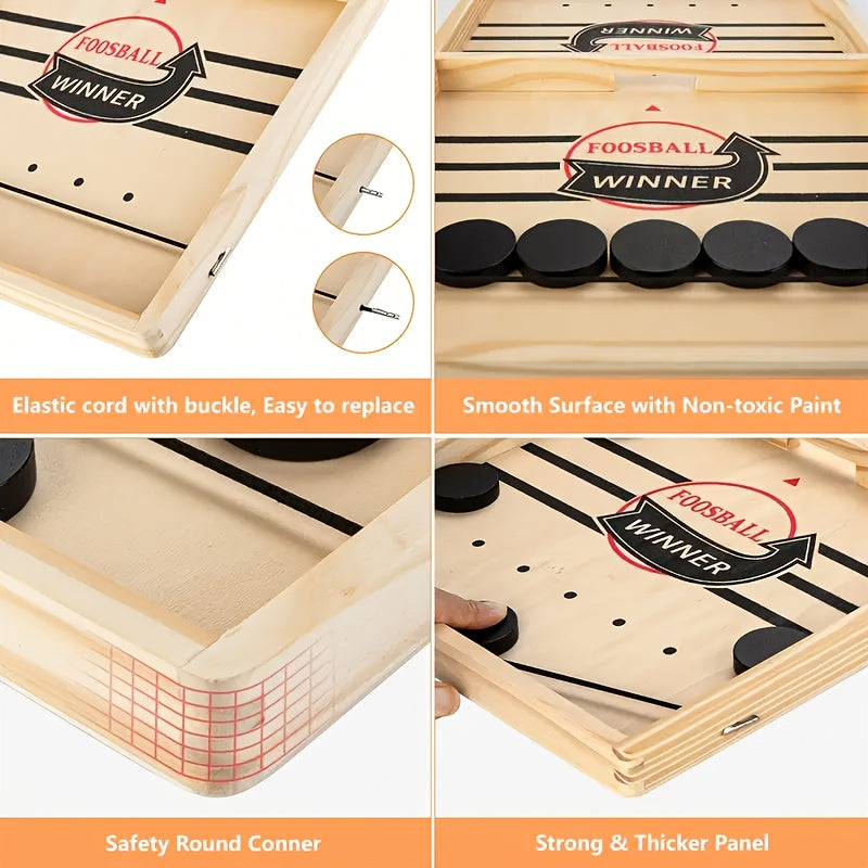 Wooden Slingshot Hockey Game for Kids and Families - Birthday Gift
