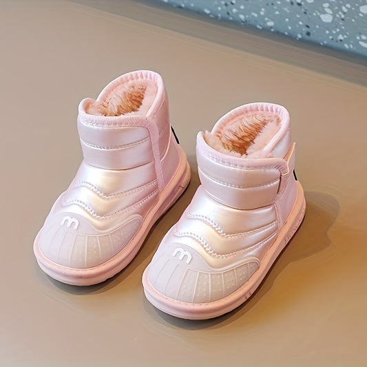Girl's Cozy Snow Boots Warm High Top Plush Lined Trekking Shoes Winter