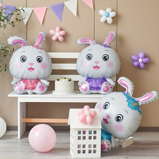 Rabbit Toys Balloon Red Purple Easter Children's Party Decoration