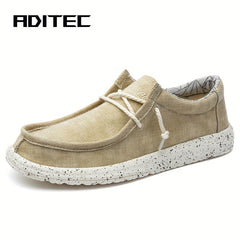 Men's Denim Slip On Loafers Flat Shoes