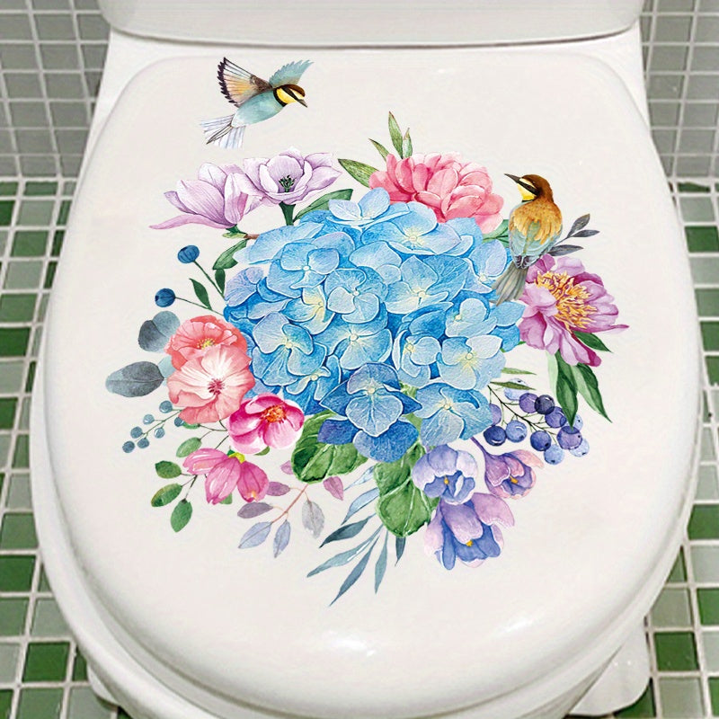Funny Plant Flower Toilet Lid Decal Wall Sticker - Bathroom Decor