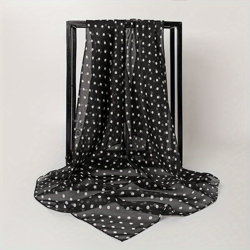 Polka Dot Silksquare Scarf Thin Breathable Shawl Soft Sunproof Scarf