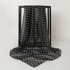 Polka Dot Silksquare Scarf Thin Breathable Shawl Soft Sunproof Scarf