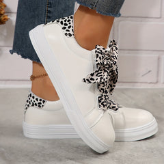 Leopard Print Sneakers Women's Casual Lace Up Lightweight Shoes