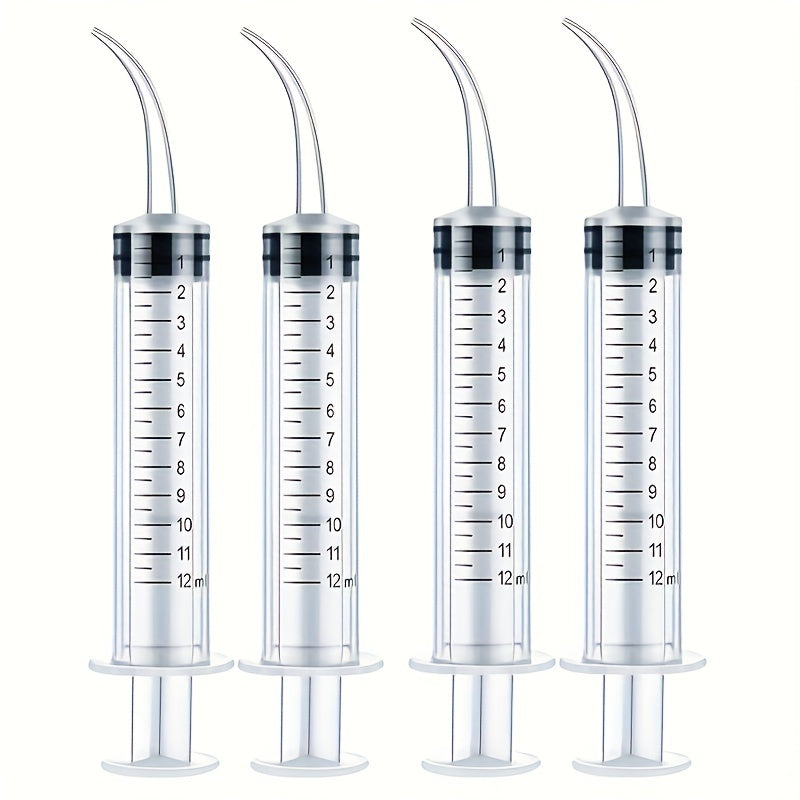 4pcs 12ml Plastic Syringe for Teeth Washing and Scientific Experiments