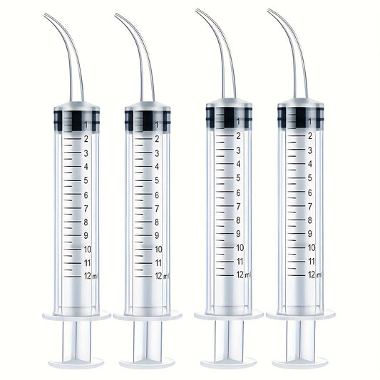 4pcs 12ml Plastic Syringe for Teeth Washing and Scientific Experiments