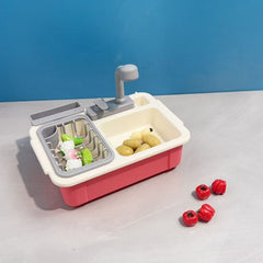 Dollhouse Kitchen Scene with Vegetable Sink and Dish Stand