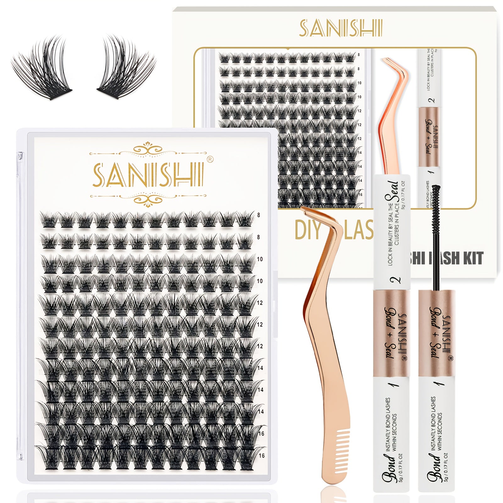 DIY Eyelash Extensions Kit With Clusters Applicator Tool