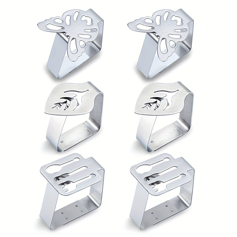 6pcs Stainless Steel Tablecloth Clip for Outdoor Picnics