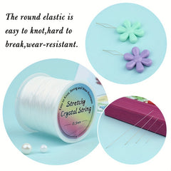 0.5mm Elastic Bracelet String with Needles and Scissors