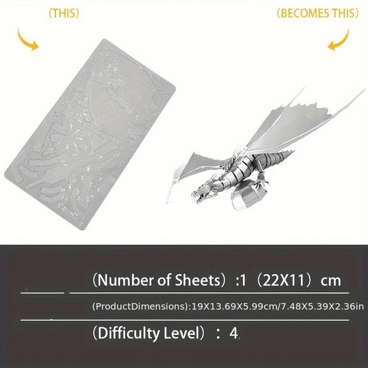 Dragon Stainless Steel DIY 3D Metal Puzzle Toy
