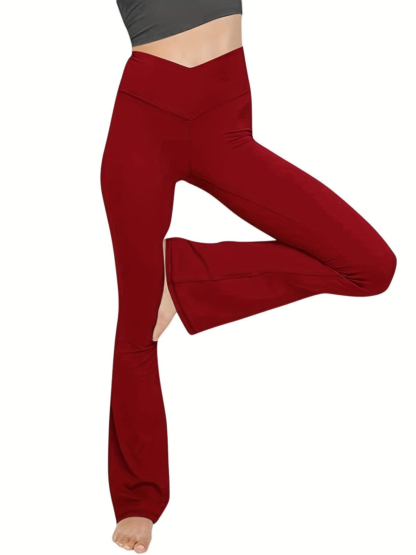 Women's Flared Leggings High Waist V-Crossed Yoga Pants
