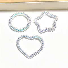 3pcs Spiral Hair Tie Set Heart Star Shape Elastic Ponytail Holder