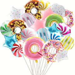 6pcs Donut Foil Balloons Birthday Wedding Party Decor