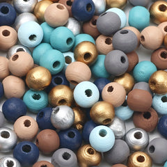 200pcs Mixed Wooden Beads DIY Bracelet Necklace Jewelry Accessories