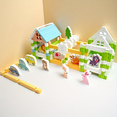 120pc Wooden Building Blocks, Educational Toy for Kids